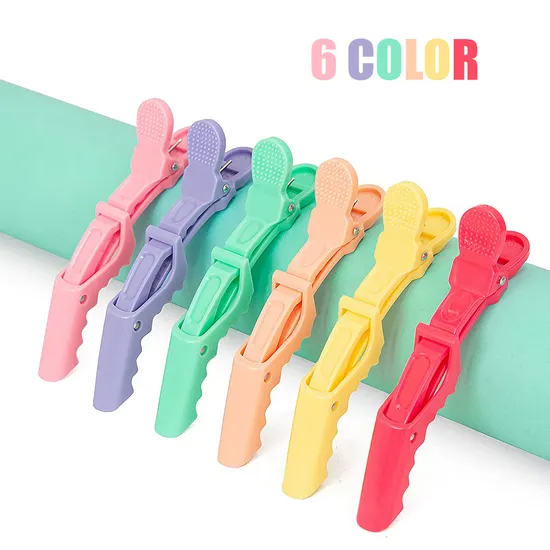 Atacado 6 Pçs/set Colorido Salão de Cabeleireiro Corte Acessórios de Estilo de Cabelo Garras Grampos de Plástico Grampo de Cabelo de Jacaré